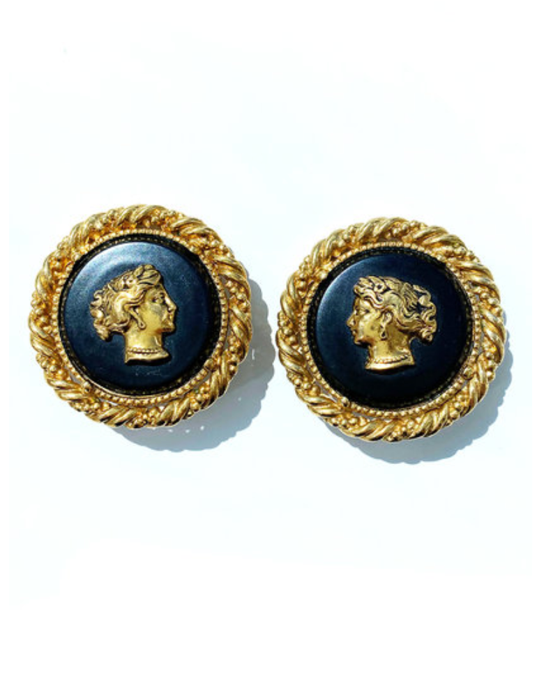 Vergulde designer clip oorbellen