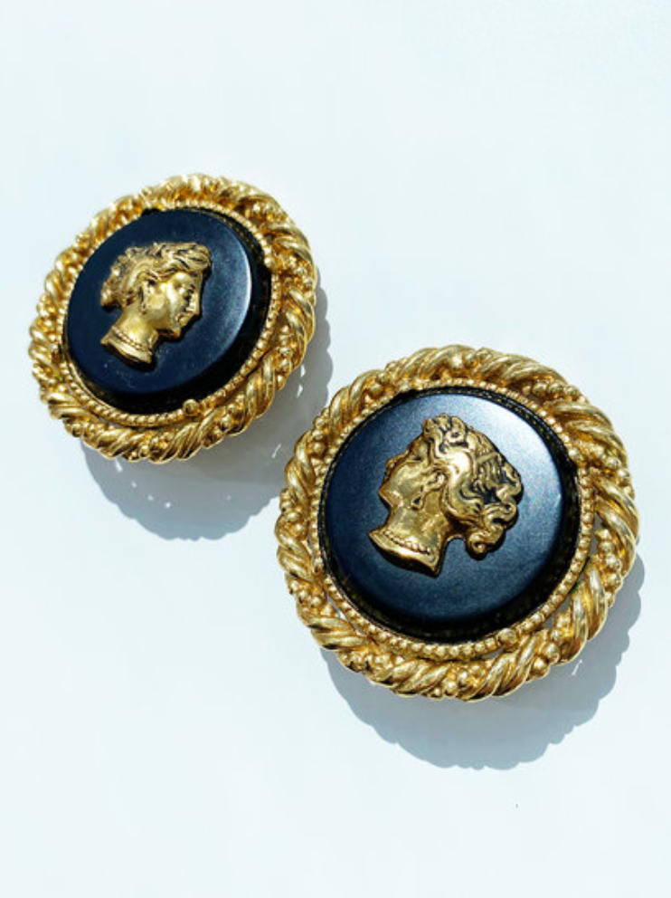 Vergulde designer clip oorbellen