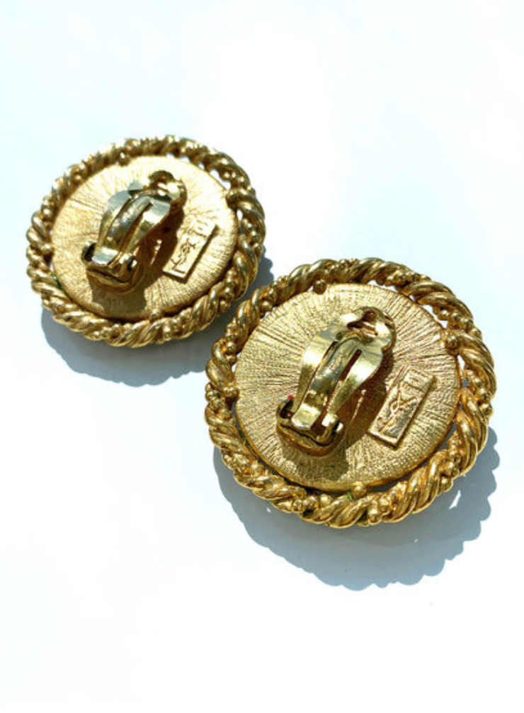 Vergulde designer clip oorbellen