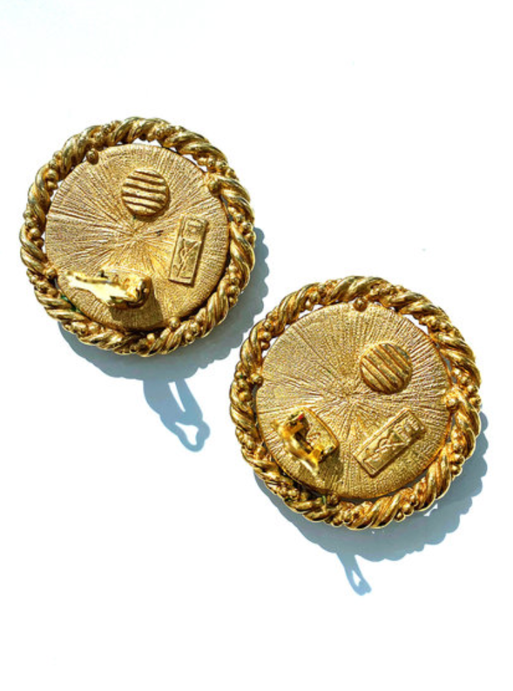 Vergulde designer clip oorbellen