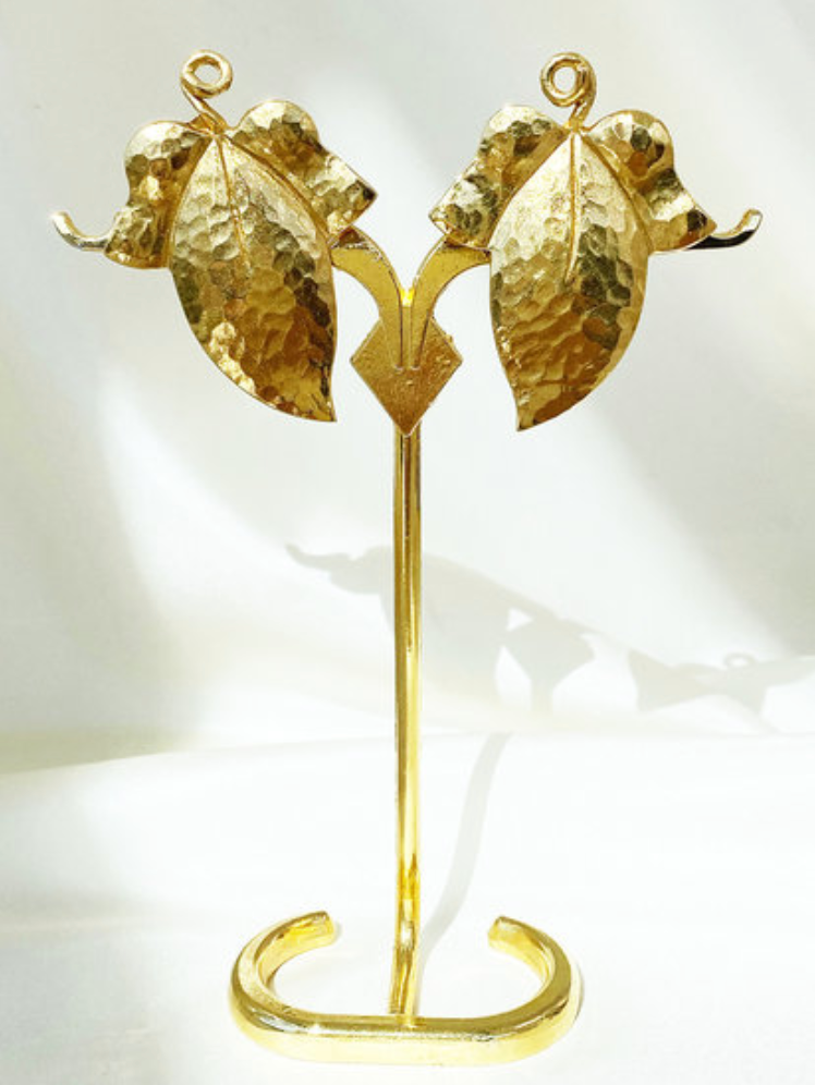 Vergulde designer clip oorbellen