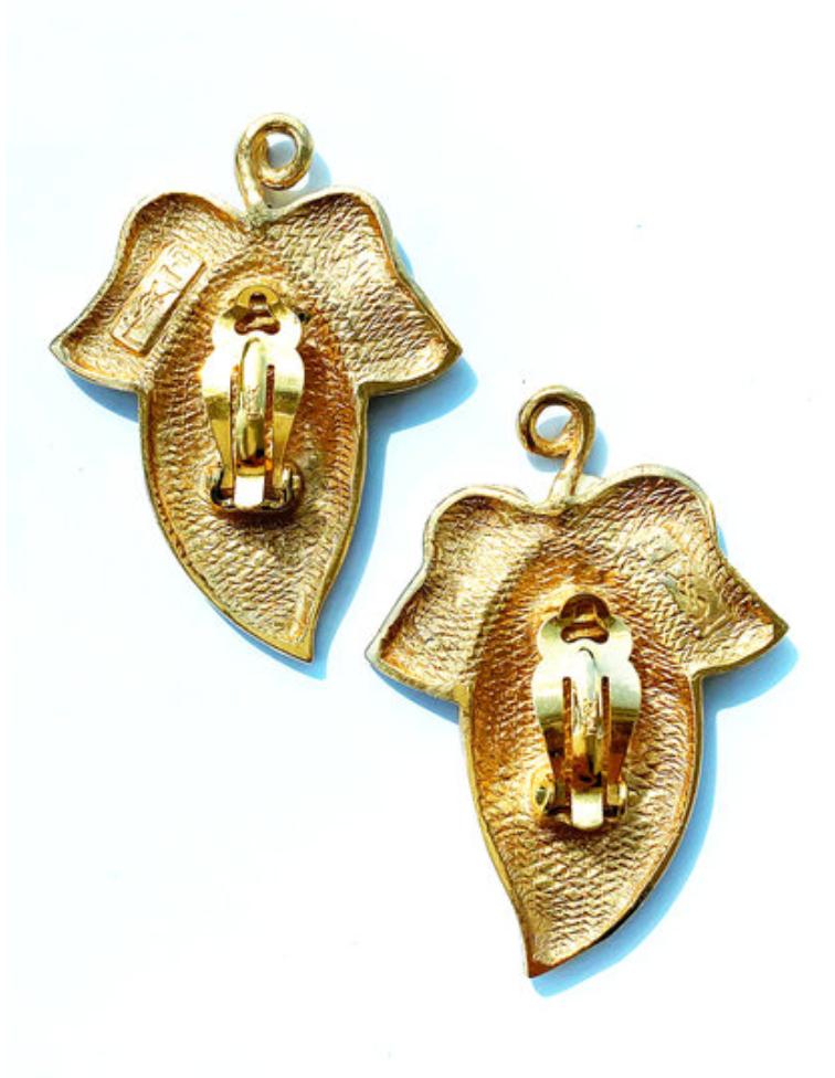 Vergulde designer clip oorbellen