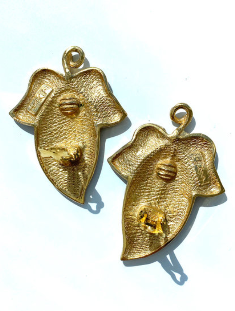 Vergulde designer clip oorbellen