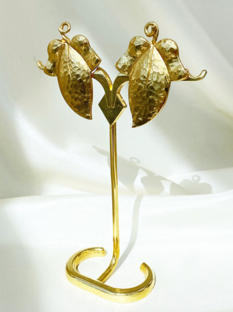 Vergulde designer clip oorbellen