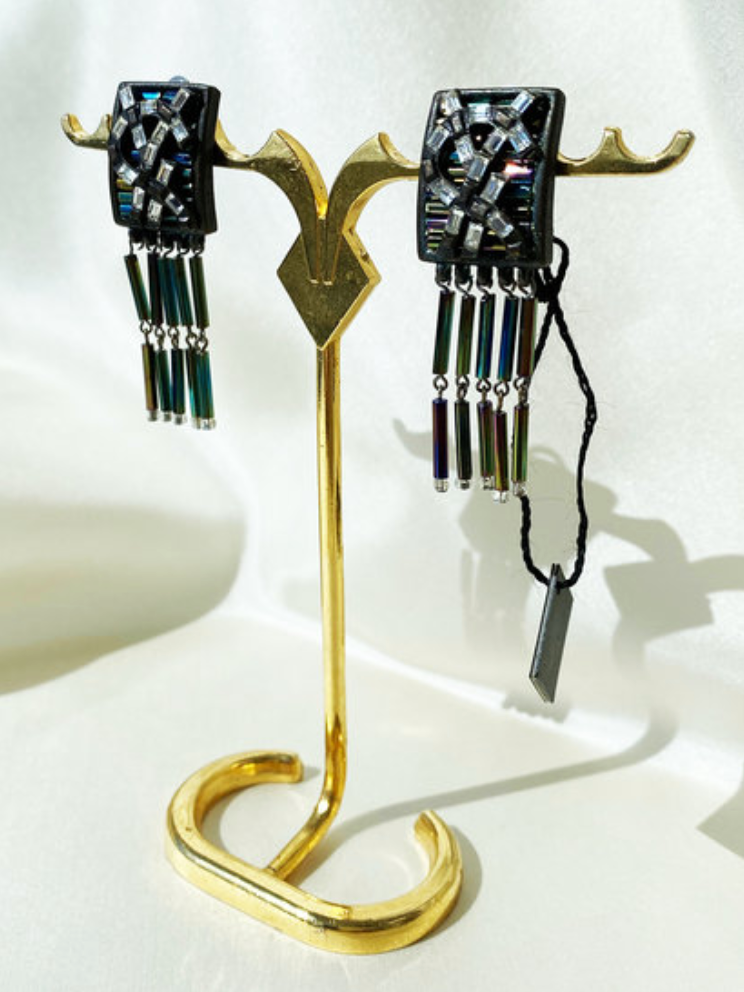 Designer clip oorbellen