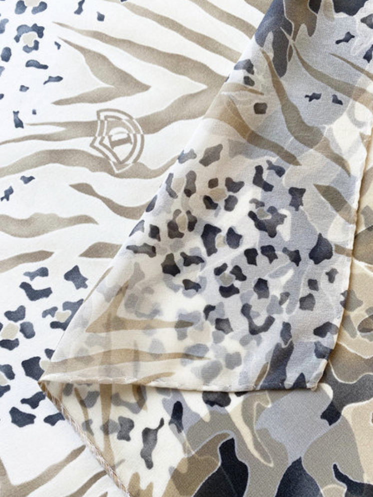 Semi-transparant zijden luipaard sjaaltje