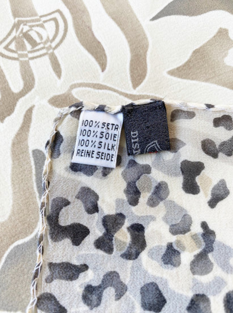 Semi-transparant zijden luipaard sjaaltje