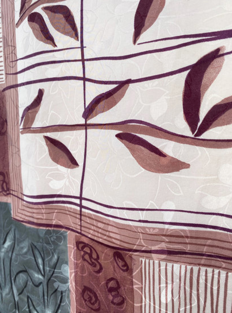 Oud-roze vierkante zijden sjaal