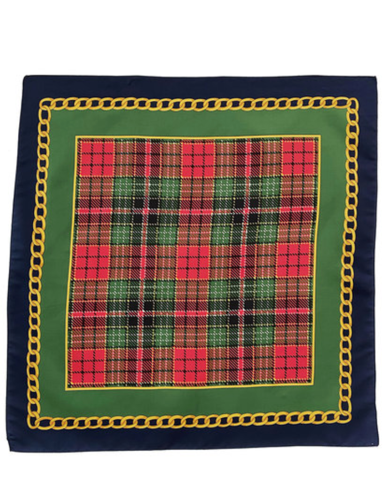 Vierkante ruiten sjaal met kettingprint