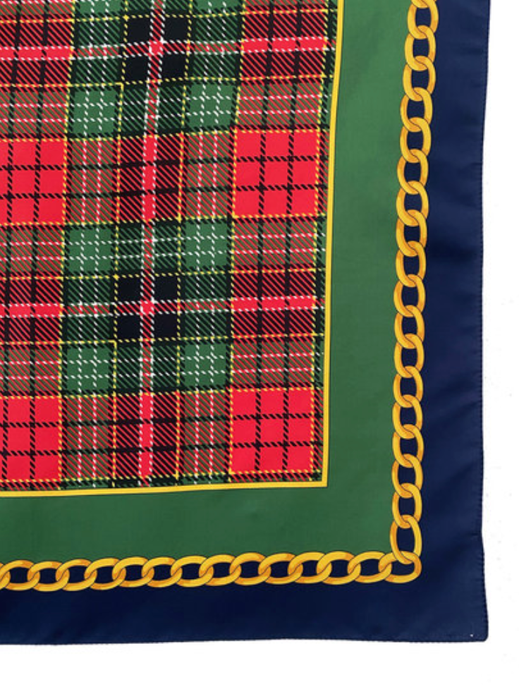 Vierkante ruiten sjaal met kettingprint