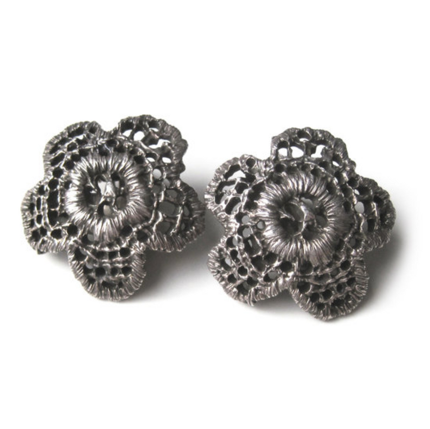 Zilveren clip oorbellen