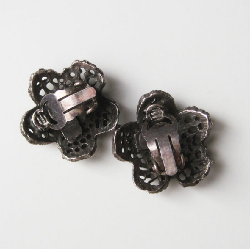 Zilveren clip oorbellen