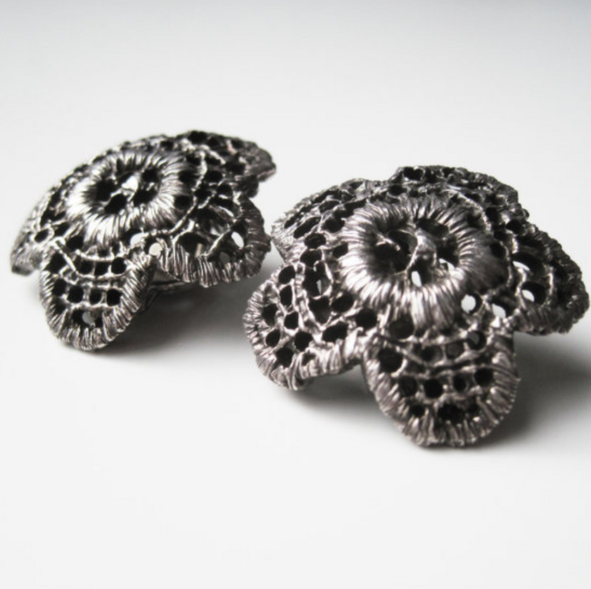 Zilveren clip oorbellen