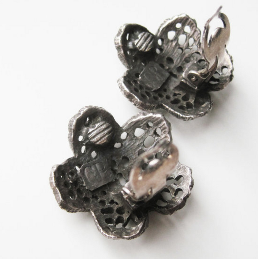 Zilveren clip oorbellen