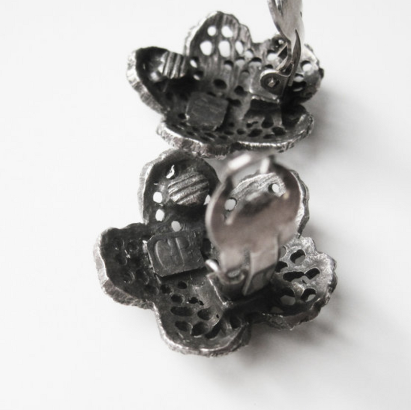 Zilveren clip oorbellen