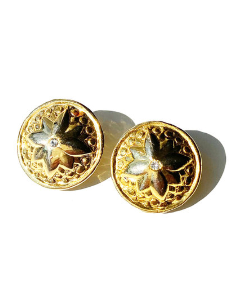 Kleine ronde clip oorbellen met strass