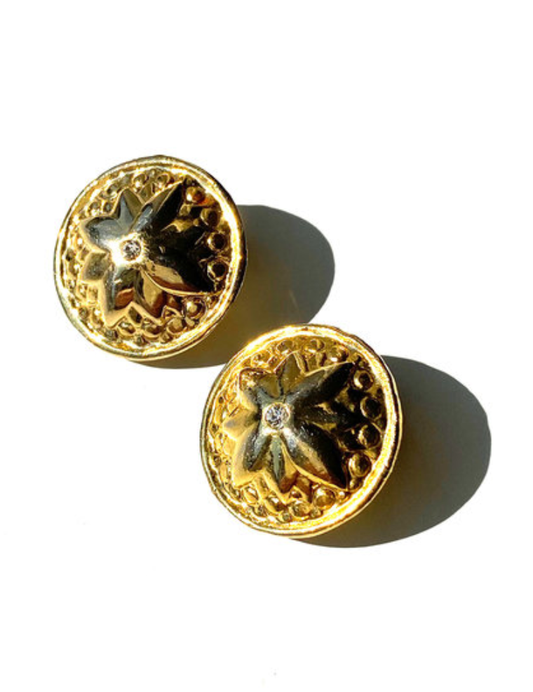 Kleine ronde clip oorbellen met strass