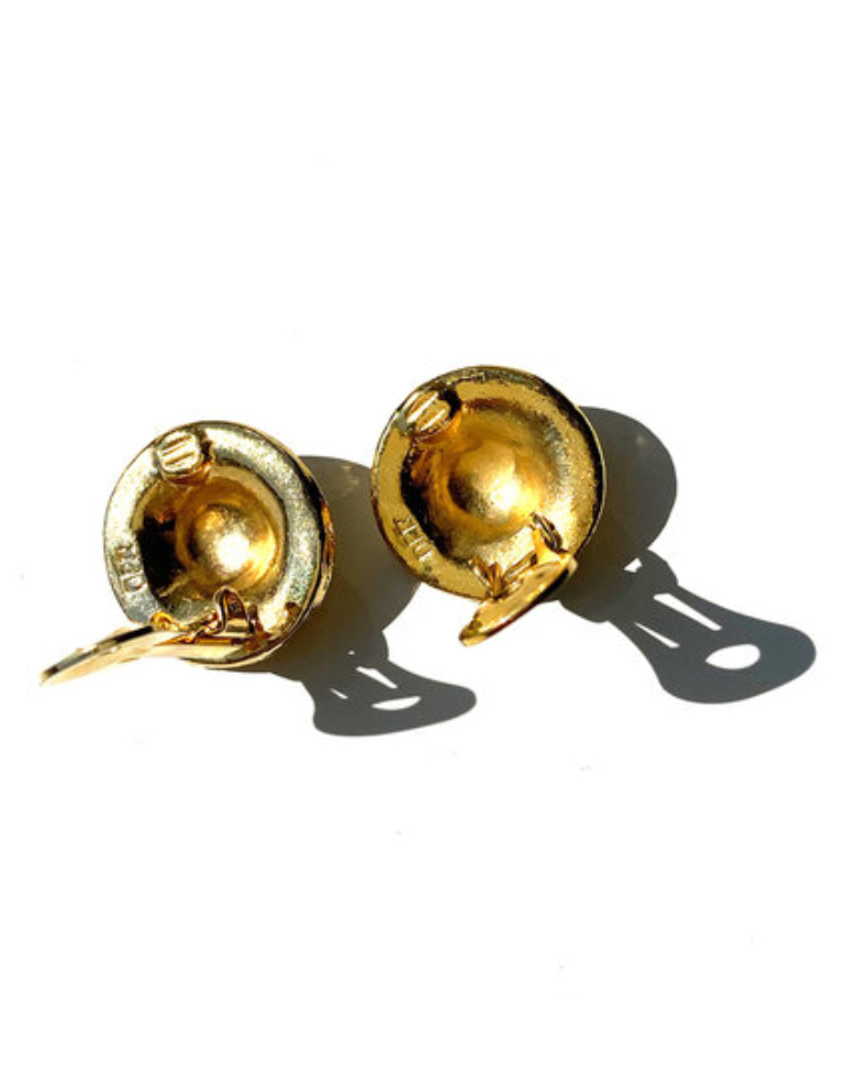 Kleine ronde clip oorbellen met strass