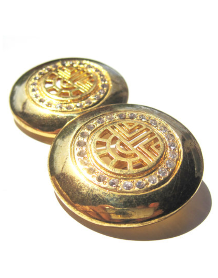 Vergulde designer clip oorbellen