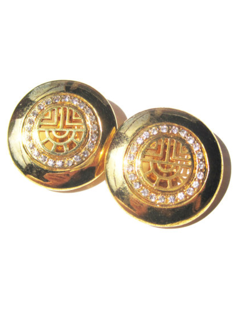 Vergulde designer clip oorbellen