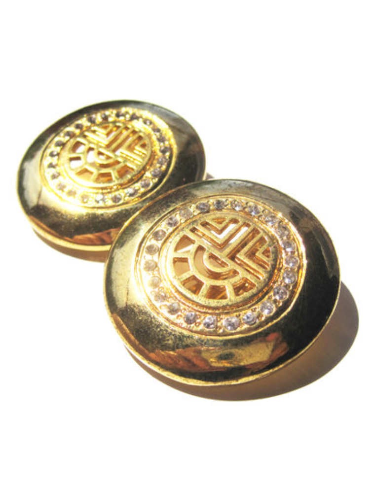 Vergulde designer clip oorbellen