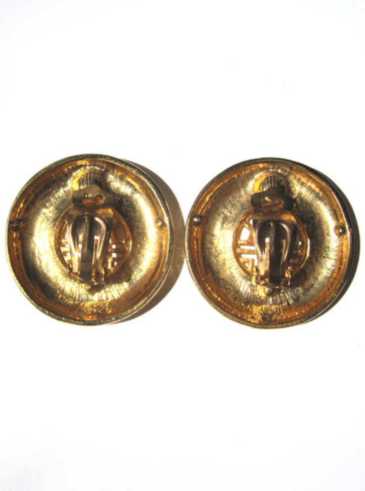 Vergulde designer clip oorbellen