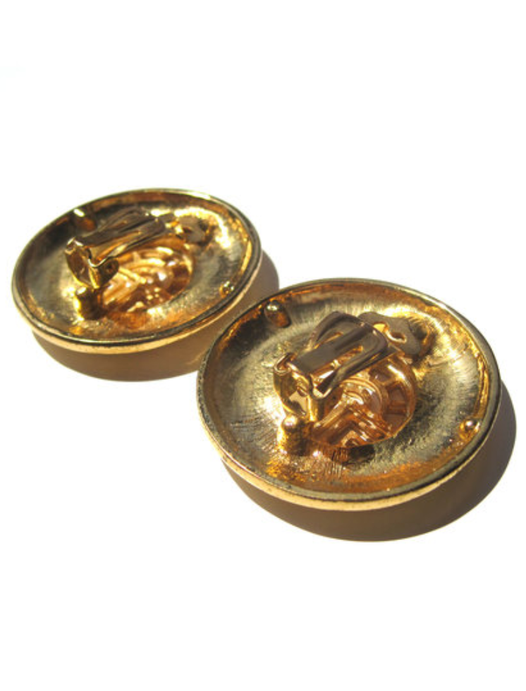 Vergulde designer clip oorbellen