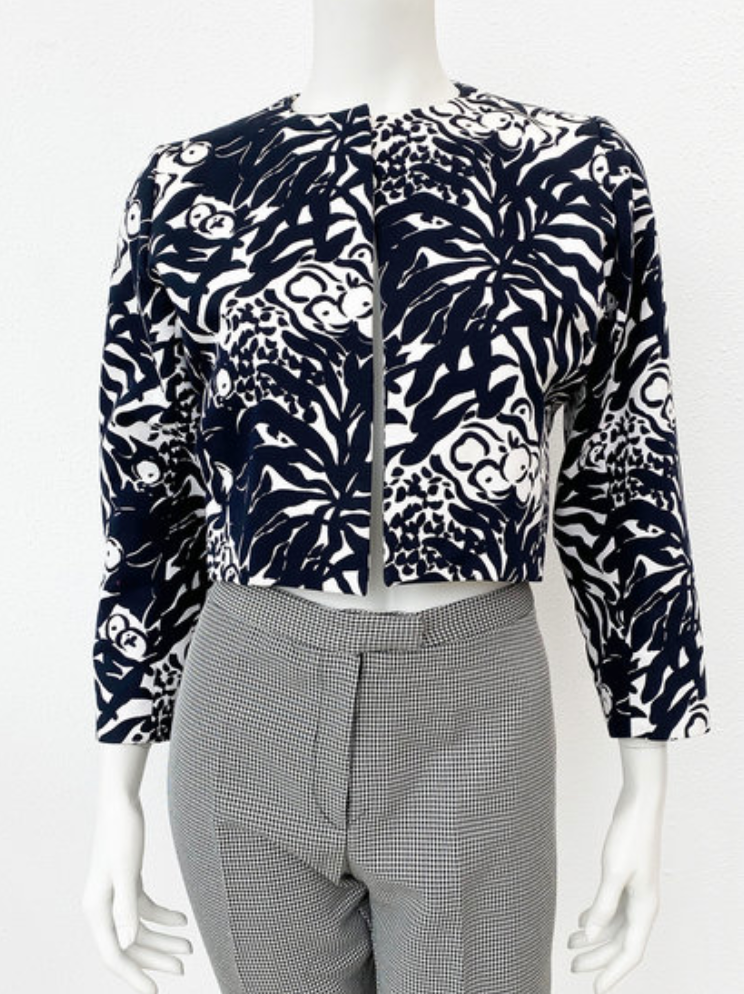 Zwart/wit Matisse print cropped jasje