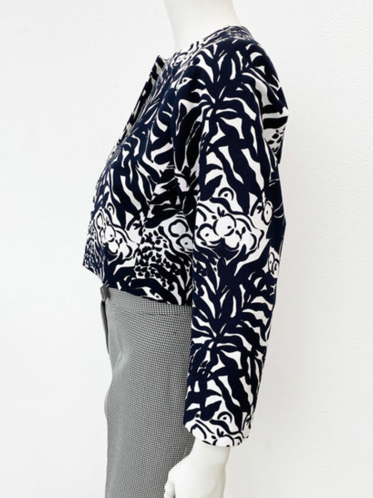 Zwart/wit Matisse print cropped jasje
