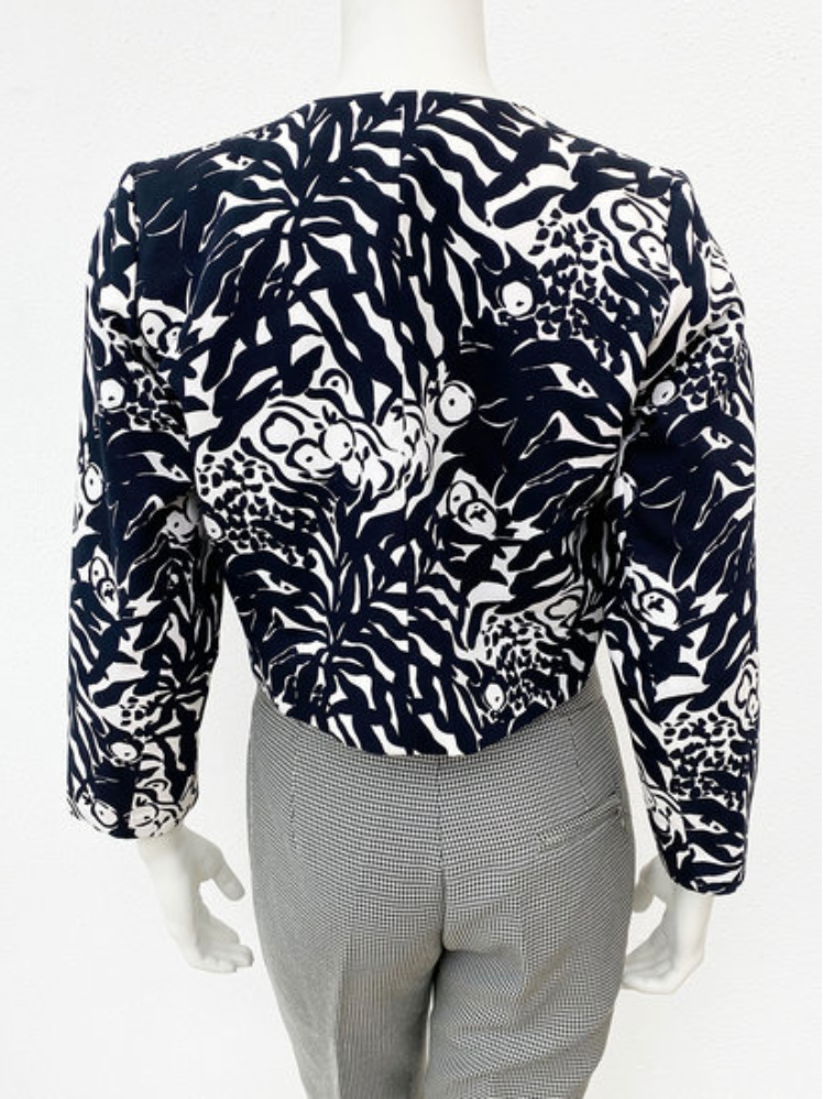 Zwart/wit Matisse print cropped jasje