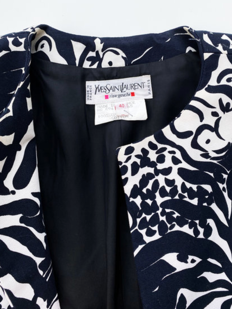 Zwart/wit Matisse print cropped jasje