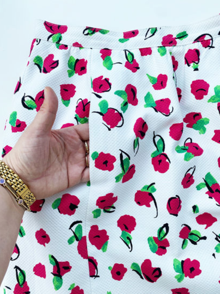 Floral katoenen kokerrok