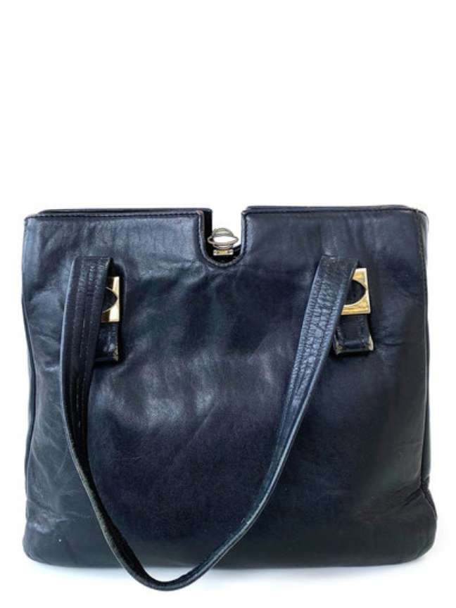 Zwarte leren Mod handtas