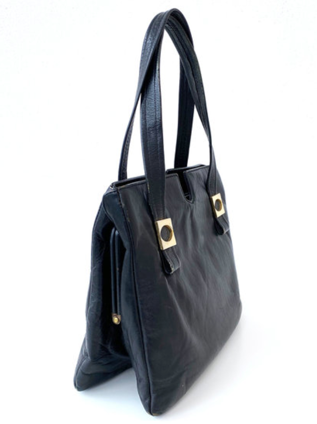 Zwarte leren Mod handtas