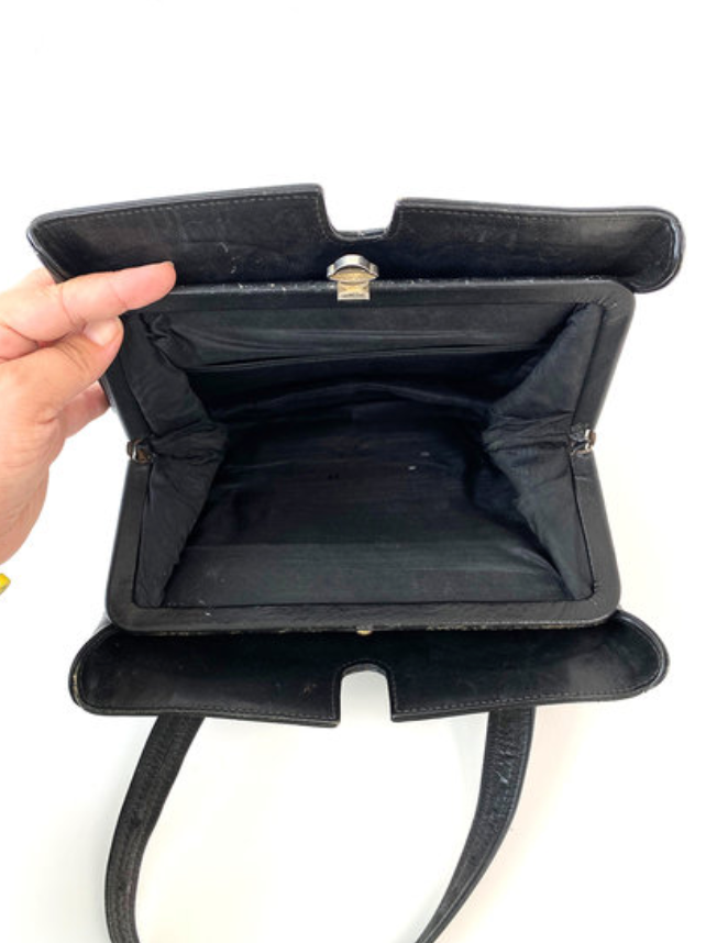 Zwarte leren Mod handtas