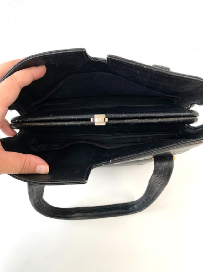 Zwarte leren Mod handtas