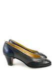 Grijs/zwarte vintage leren pumps | 38.5