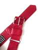 Rode leren designer ceintuur met strass