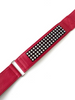 Rode leren designer ceintuur met strass