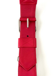 Rode leren designer ceintuur met strass