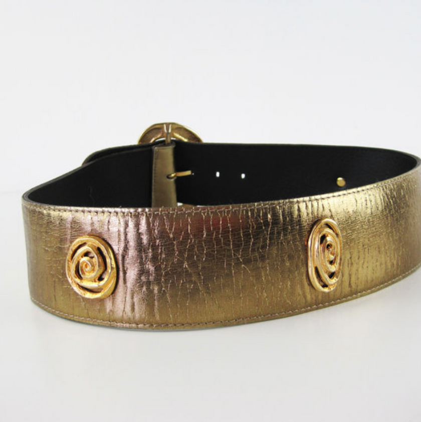 Brede gouden leren ceintuur