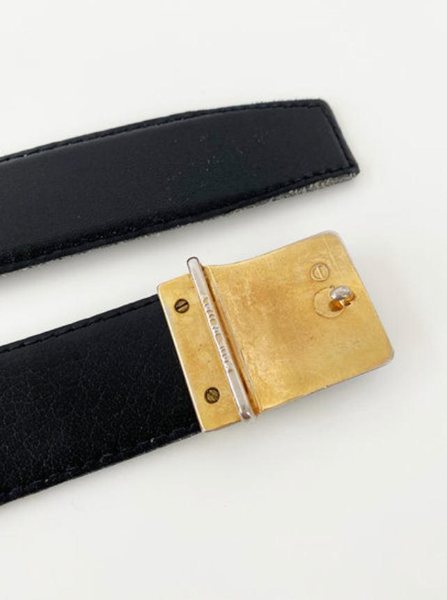 Zwarte leren herenriem