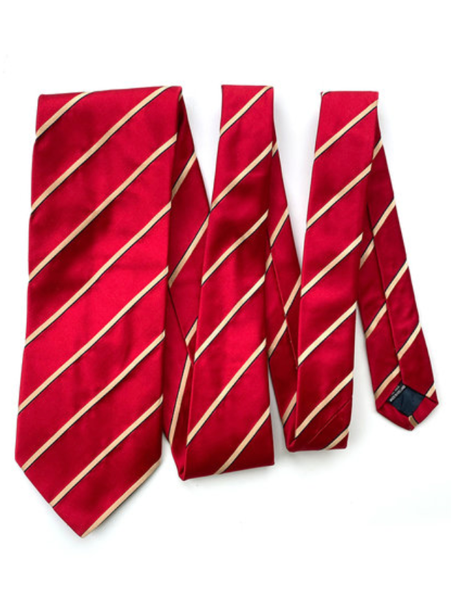 Rode gestreepte zijden stropdas