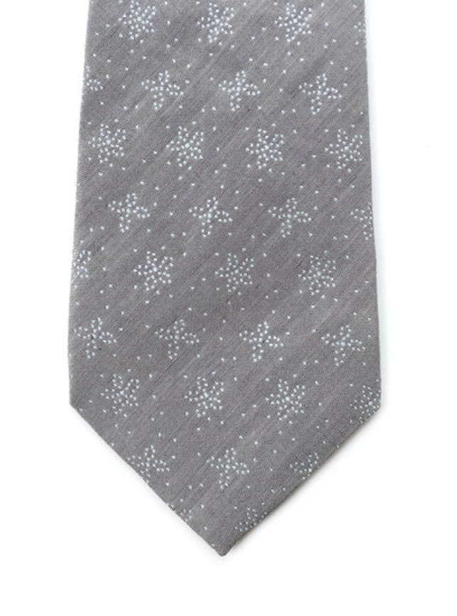Grijze zijden designer stropdas