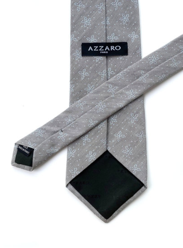 Grijze zijden designer stropdas
