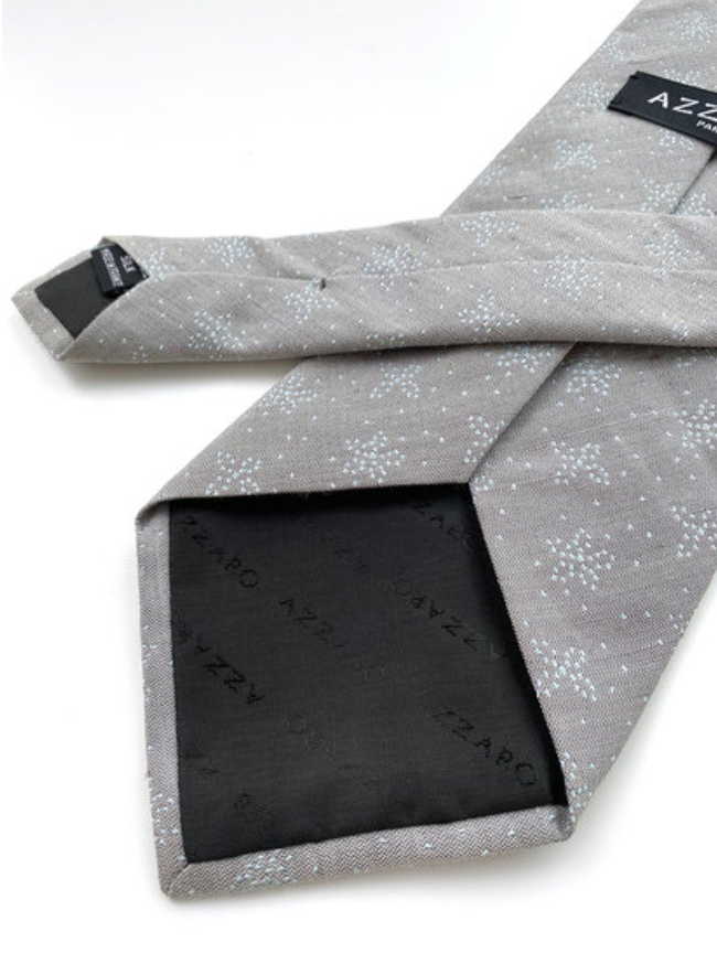 Grijze zijden designer stropdas