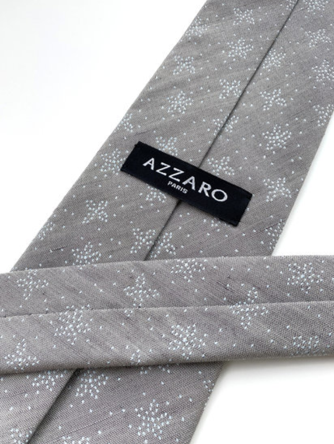 Grijze zijden designer stropdas