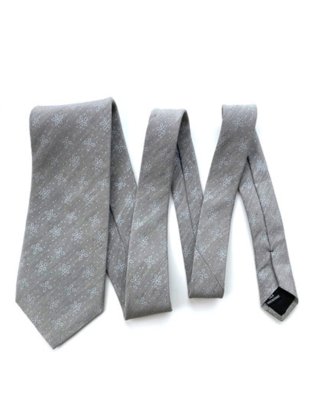 Grijze zijden designer stropdas