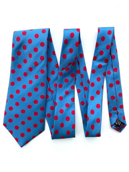 Zijden polkadot stropdas