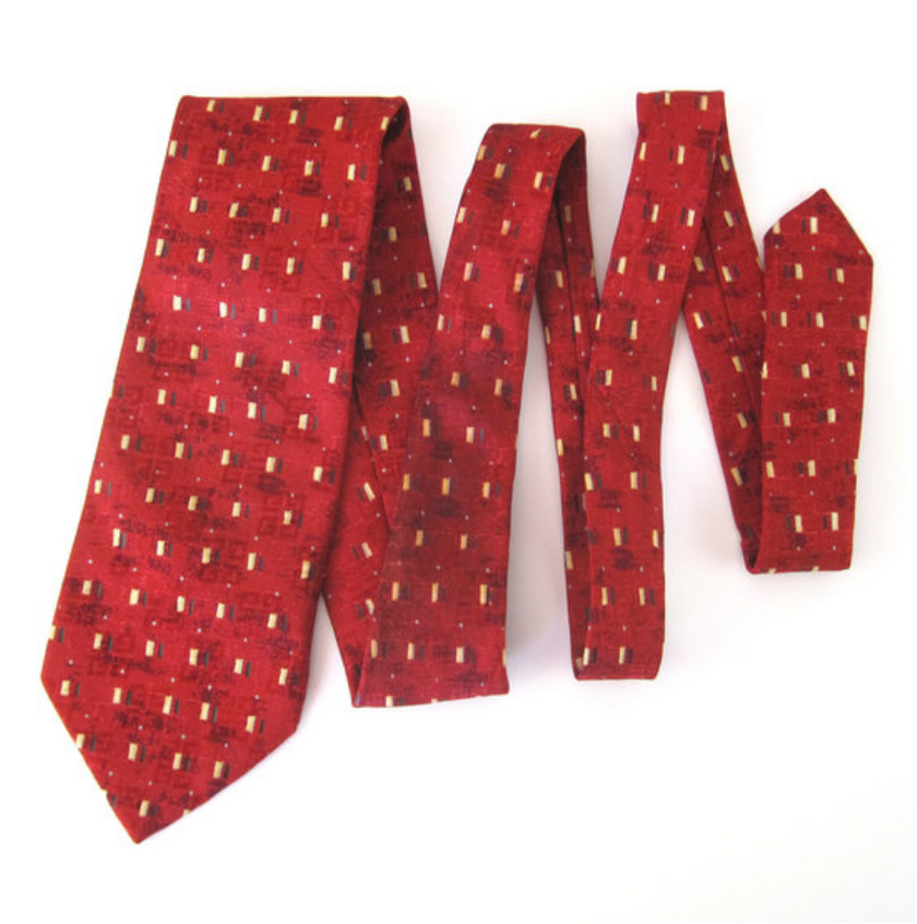 Rode zijden designer stropdas